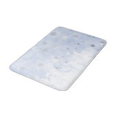 赤ちゃんフェイクブルーのパステル色の雪片メタル バスマット (アングル)