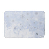 赤ちゃんフェイクブルーのパステル色の雪片メタル バスマット (正面)