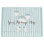 赤ちゃんブルーかわいい鳥子供の誕生日/赤ちゃんシャワー ラージペーパーバッグ (正面)