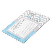 赤ちゃんブルーとグレーのサル赤ちゃんシャワーのスクランブル ノートパッド (アングル)