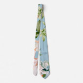 赤ちゃんブルーとピンクの水の色のリリー結婚ズ ネクタイ (裏面)