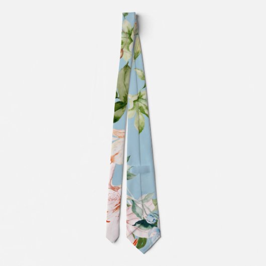 赤ちゃんブルーとピンクの水の色のリリー結婚ズ ネクタイ (裏面)