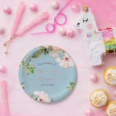 赤ちゃんブルーとピンクの水の色のリリー結婚ズ ペーパープレート (パーティー)