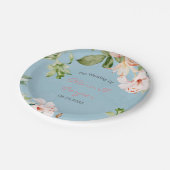赤ちゃんブルーとピンクの水の色のリリー結婚ズ ペーパープレート (アングル)