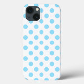赤ちゃんブルーと白水玉模様ケースメイトiPhone ca Case-Mate iPhoneケース (裏面)