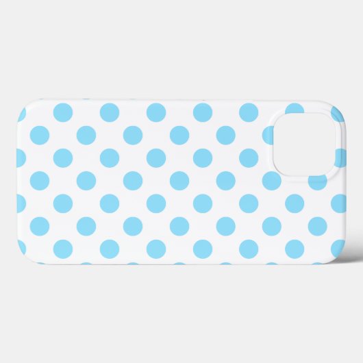 赤ちゃんブルーと白水玉模様ケースメイトiPhone ca Case-Mate iPhoneケース (裏面 (横))