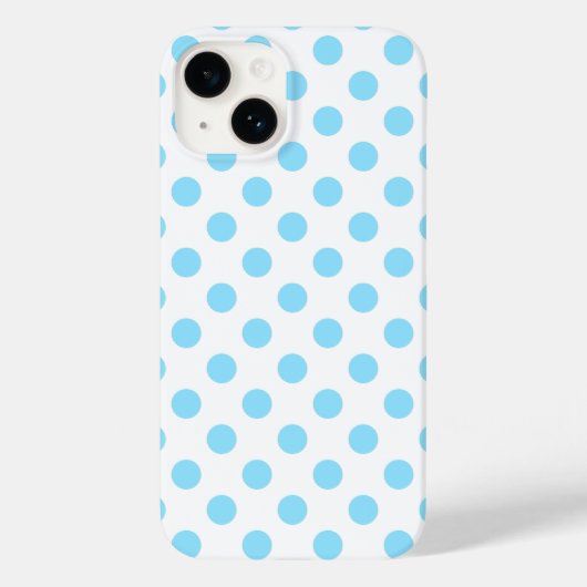 赤ちゃんブルーと白水玉模様ケースメイトiPhone ca Case-Mate iPhoneケース (裏面)