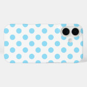 赤ちゃんブルーと白水玉模様ケースメイトiPhone ca Case-Mate iPhoneケース (裏面 (横))