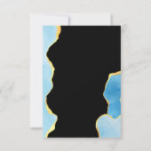 赤ちゃんブルーと金ゴールドアガテボーイベビシャワー サンキューカード (裏面)