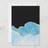 赤ちゃんブルーと金ゴールドアガテボーイベビシャワー 招待状 (裏面)