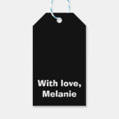 赤ちゃんブルーのクロス縫い目を黒に ギフトタグ (裏面)