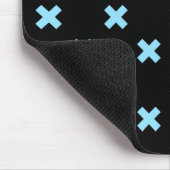 赤ちゃんブルーのクロス縫い目を黒に マウスパッド (コーナー)