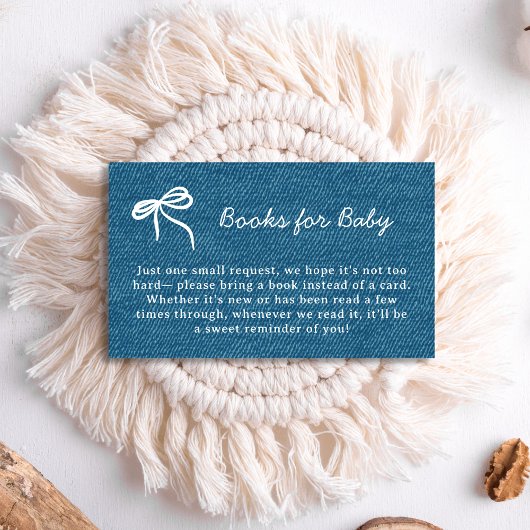 赤ちゃんブルーのジーン赤ちゃんシャワー用の手書き本 エンクロージャーカード