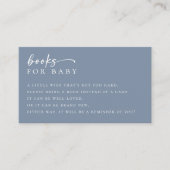 赤ちゃんブルーのミニマリスト赤ちゃんシャワー用の本 エンクロージャーカード (正面)