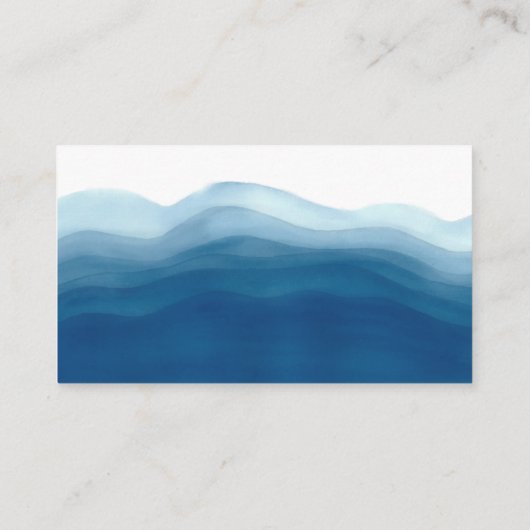 赤ちゃんブルーの水彩用の赤ちゃんシャワーグラデーション本 エンクロージャーカード (裏面)