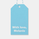 赤ちゃんブルーの白いステッチ ギフトタグ (裏面)