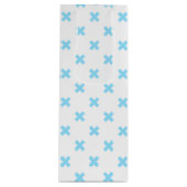 赤ちゃんブルーの白いステッチ ワインギフトバッグ (正面)