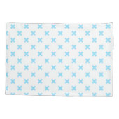 赤ちゃんブルーの白いステッチ 枕カバー (裏面)