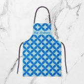 赤ちゃんブルーの紺色の円と夏のタイル エプロン