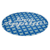 赤ちゃんブルーの紺色の円と夏のタイル カッティングボード (角)