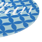 赤ちゃんブルーの紺色の円と夏のタイル カッティングボード (角)