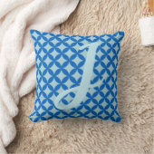 赤ちゃんブルーの紺色の円と夏のタイル クッション (ブランケット)