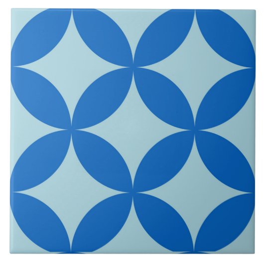 赤ちゃんブルーの紺色の円と夏のタイル タイル (正面)