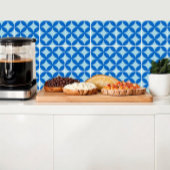 赤ちゃんブルーの紺色の円と夏のタイル タイル