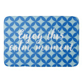 赤ちゃんブルーの紺色の円と夏のタイル バスマット (正面)