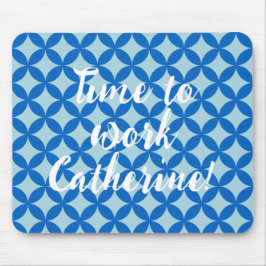 赤ちゃんブルーの紺色の円と夏のタイル マウスパッド