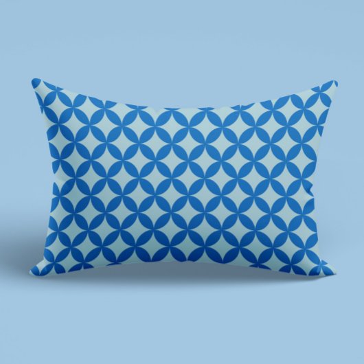 赤ちゃんブルーの紺色の円と夏のタイル 枕カバー