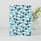 赤ちゃんブルーの綿毛の羊 招待状 (スタンド正面)