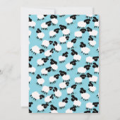 赤ちゃんブルーの綿毛の羊 招待状 (裏面)