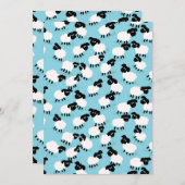 赤ちゃんブルーの綿毛の羊 招待状 (正面/裏面)