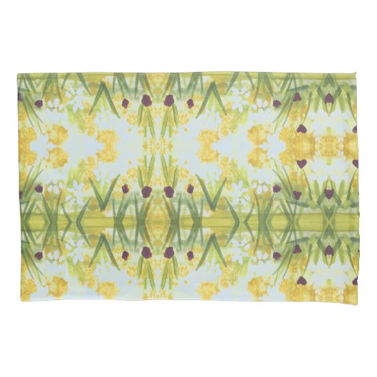 赤ちゃんブルーの花が咲く枕ケース 枕カバー (正面)