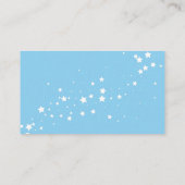 赤ちゃんブルーの雲の本にクマのテディ エンクロージャーカード (裏面)