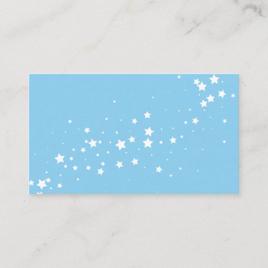 赤ちゃんブルーの雲の本にクマのテディ エンクロージャーカード (裏面)