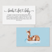 赤ちゃんブルーの鹿のための赤ちゃんシャワーの本 エンクロージャーカード (正面/裏面)