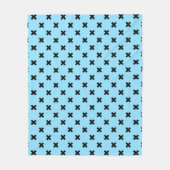 赤ちゃんブルーの黒いステッチ フリースブランケット (正面)