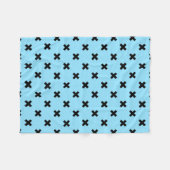 赤ちゃんブルーの黒いステッチ フリースブランケット (正面(横))