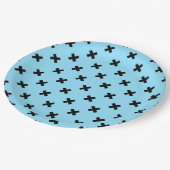 赤ちゃんブルーの黒いステッチ ペーパープレート (アングル)