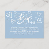 赤ちゃんブルーシャワー用モダン本 エンクロージャーカード (正面)