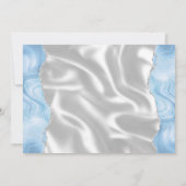 赤ちゃんブルーシルバー瑪瑙ホワイトシルク日付を保存 招待状 (裏面)