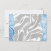 赤ちゃんブルーシルバー瑪瑙ホワイトシルク結婚ズ 出欠カード (裏面)