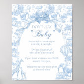 赤ちゃんブルートイレサファリ動物の赤ちゃんシャワーと言わない ポスター (正面)