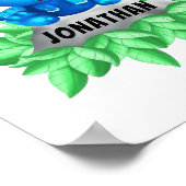 赤ちゃんブルートリケラトプス恐竜ホワイトポスター ポスター (角)