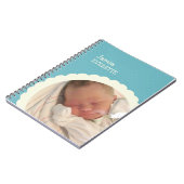 赤ちゃんブルードットホタテカスタムル円フォトジャーナル ノートブック (左側)
