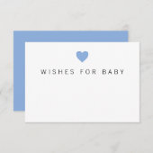 赤ちゃんブルーハートボーイエンクロージャカードの願い 出欠カード (正面/裏面)