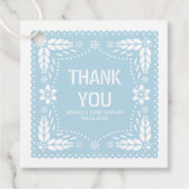 赤ちゃんブルーパペルピカドサンキュー男の赤ちゃんシャワー フェイバータグ (正面)