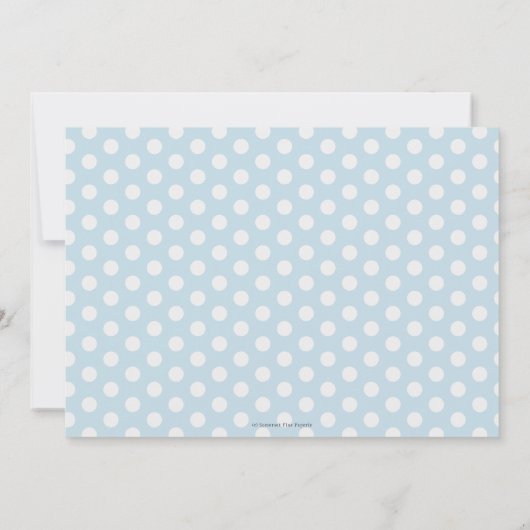 赤ちゃんブルーフローラかわいいゾウ1歳の誕生日フォト 招待状 (裏面)